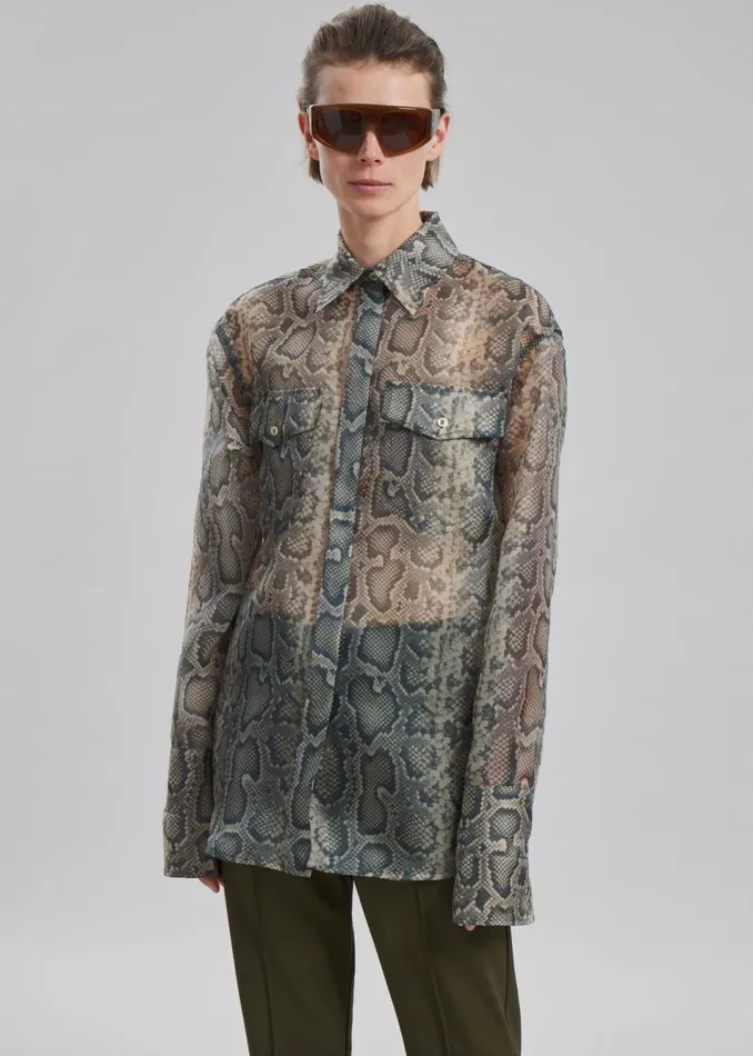 Women The Frankie Shop Tops Sportmax Canore Top Beige Python