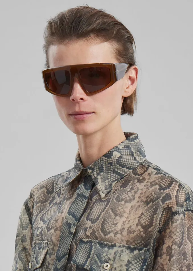 Women The Frankie Shop Tops Sportmax Canore Top Beige Python