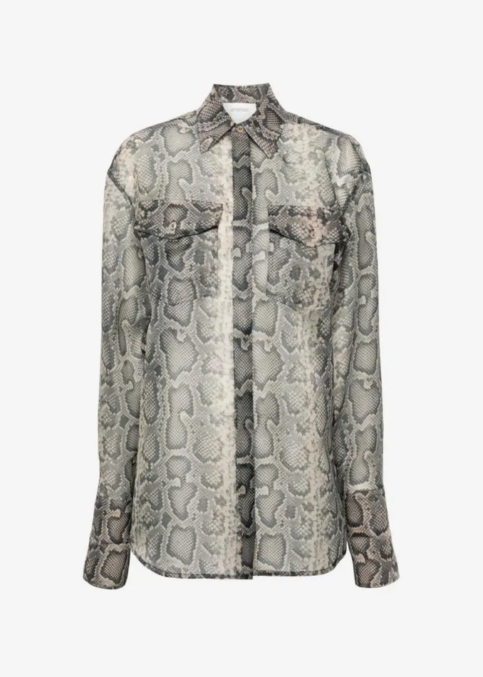 Women The Frankie Shop Tops Sportmax Canore Top Beige Python