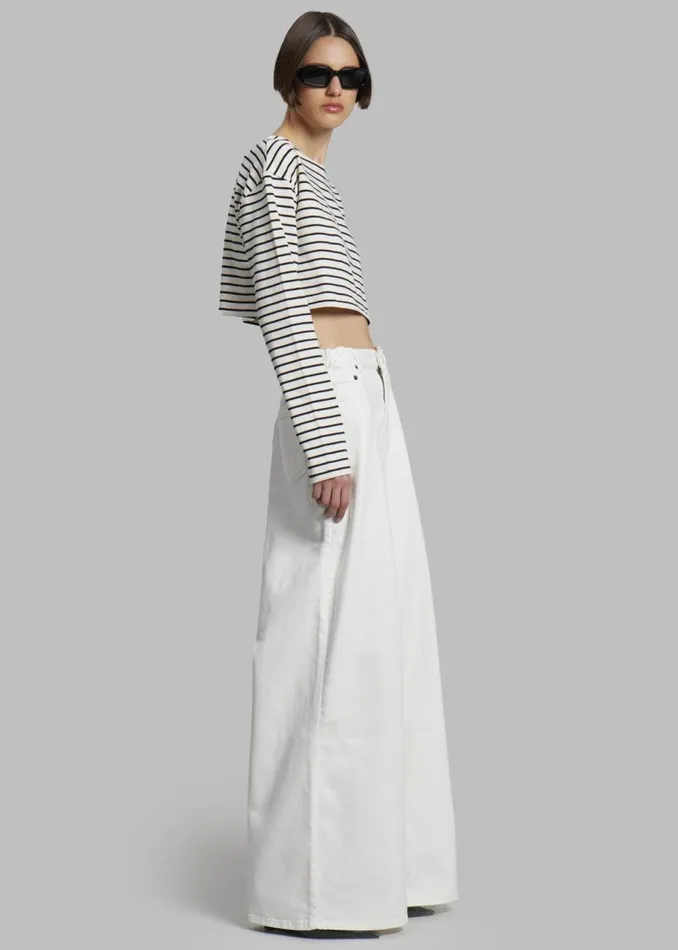 Women The Frankie Shop Tops Tilla Boatneck Top Black Stripe