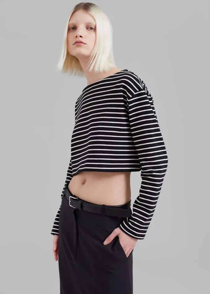 Women The Frankie Shop Tops Tilla Boatneck Top White Stripe