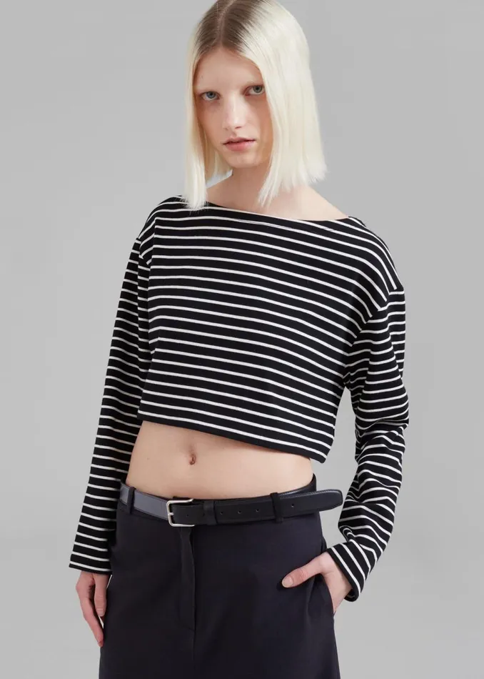 Women The Frankie Shop Tops Tilla Boatneck Top White Stripe