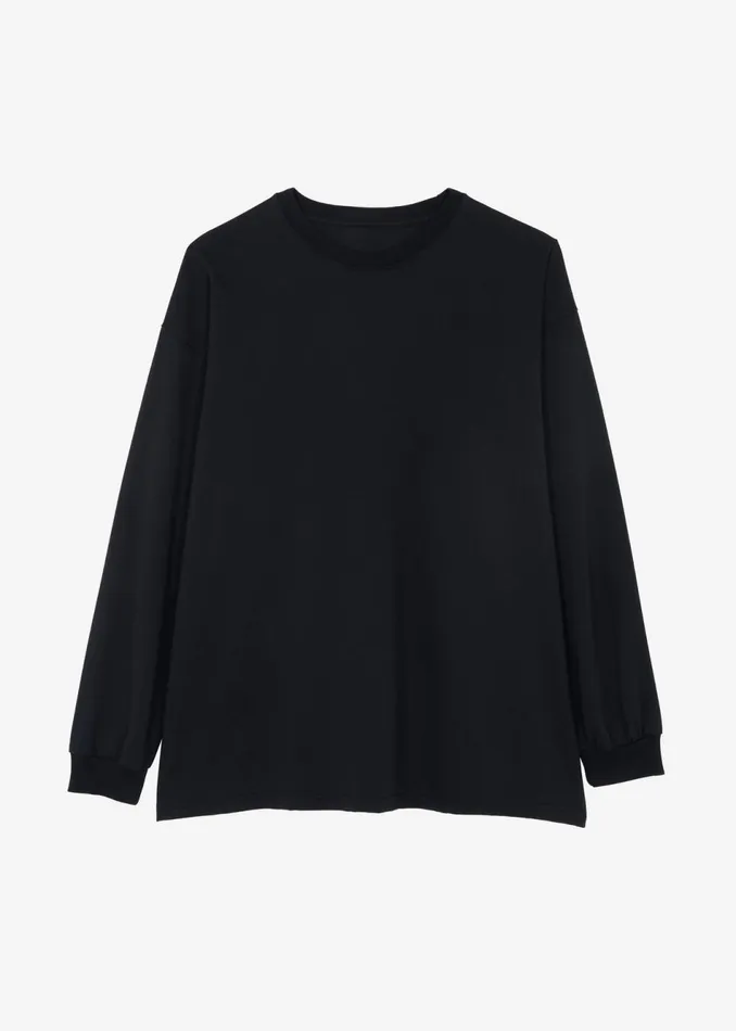 Women The Frankie Shop Tops Tommy Boxy Long Sleeves Tee Black