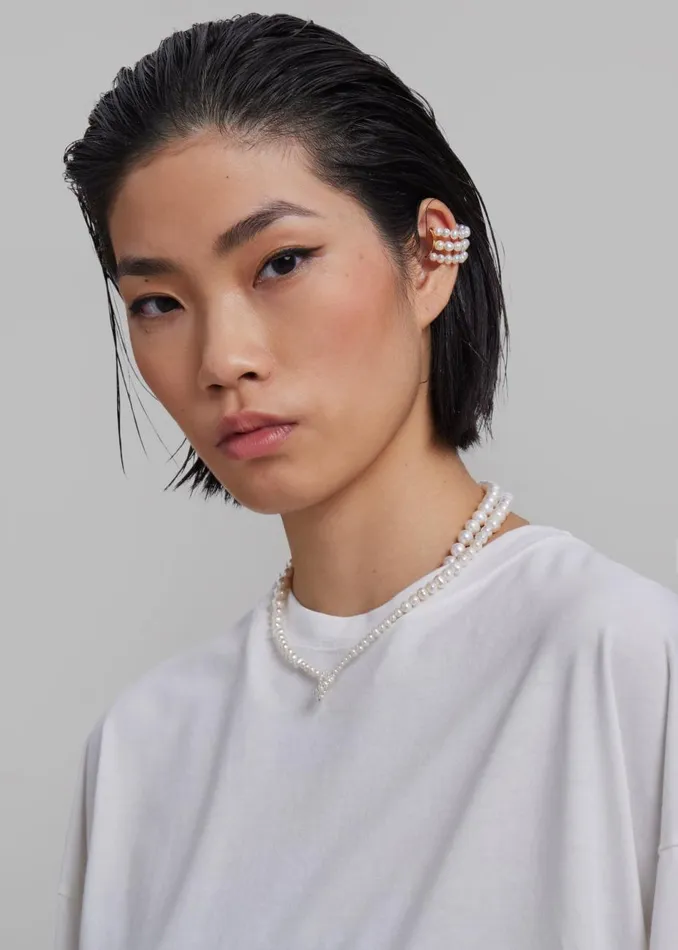 Women The Frankie Shop Tops Tommy Boxy Long Sleeves Tee White