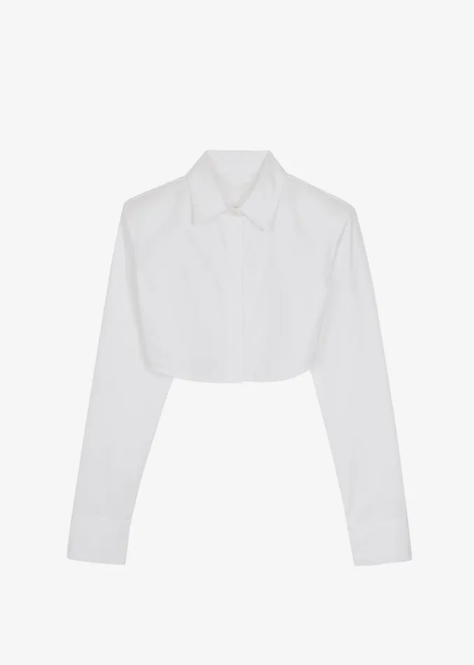 Women The Frankie Shop Tops Uma Cropped Shirt White