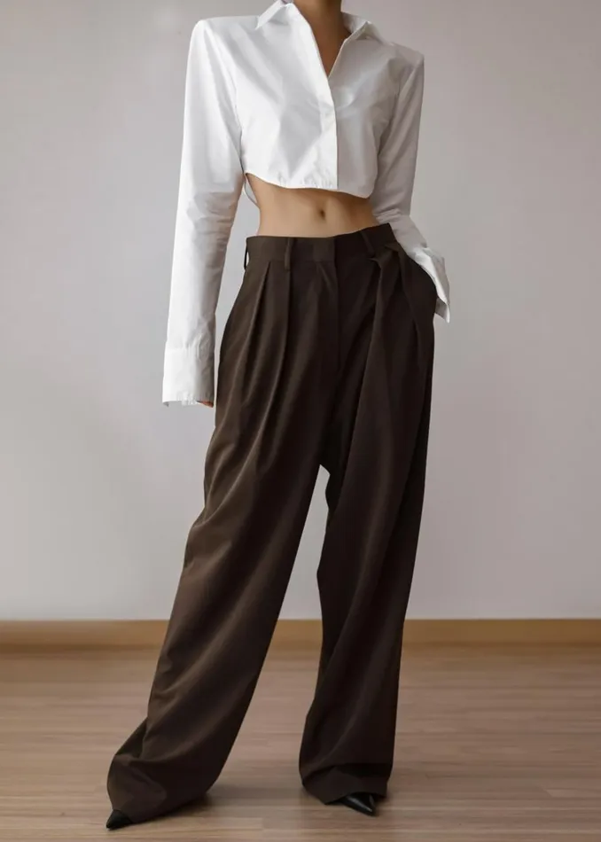 Women The Frankie Shop Tops Uma Cropped Shirt White