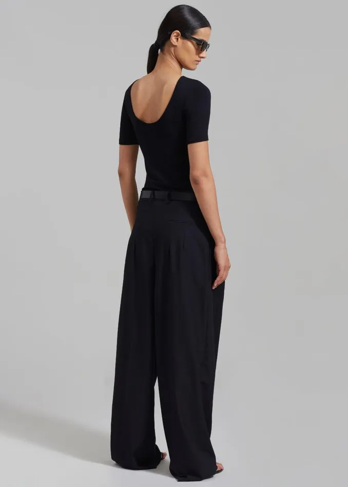 Women The Frankie Shop Tops Vera Scoop Back Shirt Black