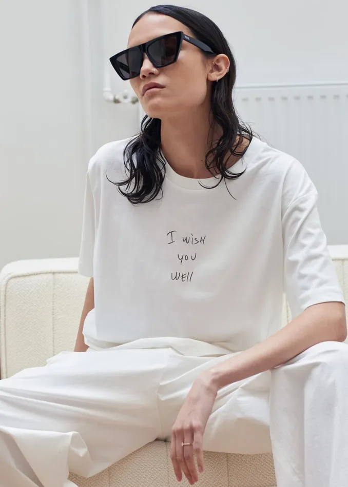 Women The Frankie Shop Tops X Thomas Llu Slope TShirt Off Whiteblack
