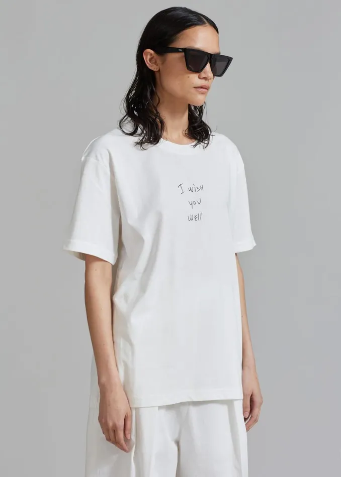 Women The Frankie Shop Tops X Thomas Llu Slope TShirt Off Whiteblack