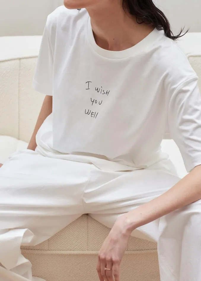 Women The Frankie Shop Tops X Thomas Llu Slope TShirt Off Whiteblack