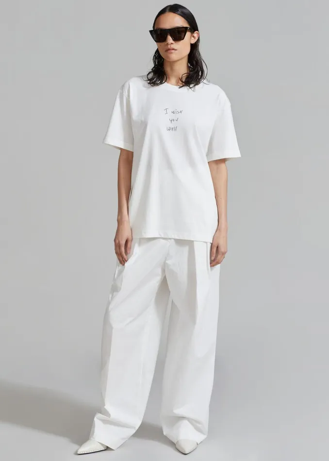 Women The Frankie Shop Tops X Thomas Llu Slope TShirt Off Whiteblack