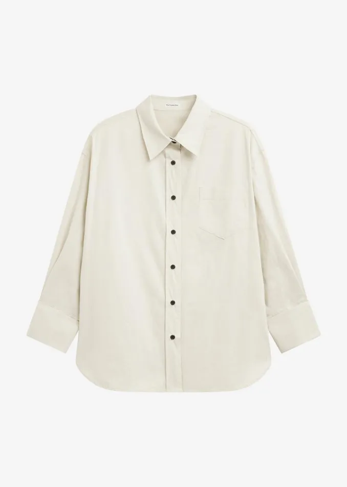 Women The Frankie Shop Tops Zuri Boxy Button Up Shirt Cream