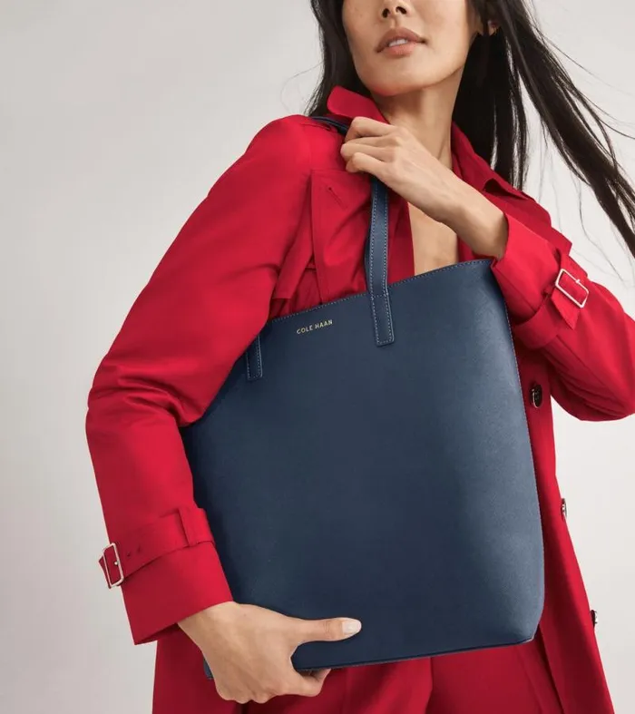 Women Tote Bags Cole Haan Go Anywhere Tote Bag Blazer Blue