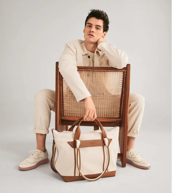 Women Tote Bags Cole Haan Total Tote Natural Tan