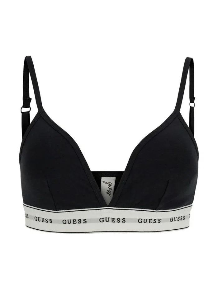 Women Triangle Bra With Logo Band Black Guess Underwear