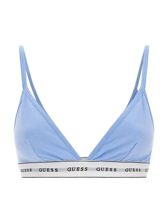 Women Triangle Bra With Logo Band Light Blue Guess Underwear