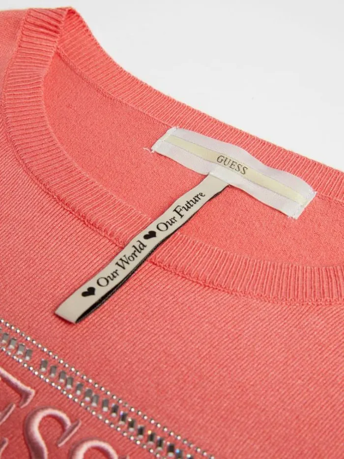 Women Triangle Logo Sweater Pink Guess Knitwear And Sweatshirts