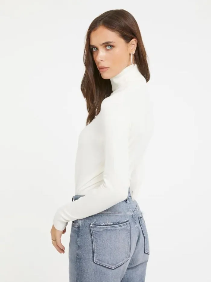Women Triangle Logo Sweater White Guess Knitwear And Sweatshirts