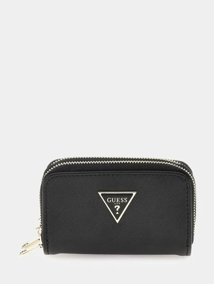 Women Triangle Logo Vanity Case Black Guess Wallets