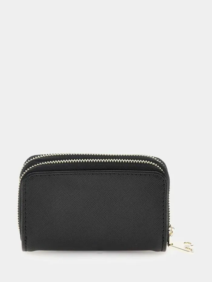 Women Triangle Logo Vanity Case Black Guess Wallets