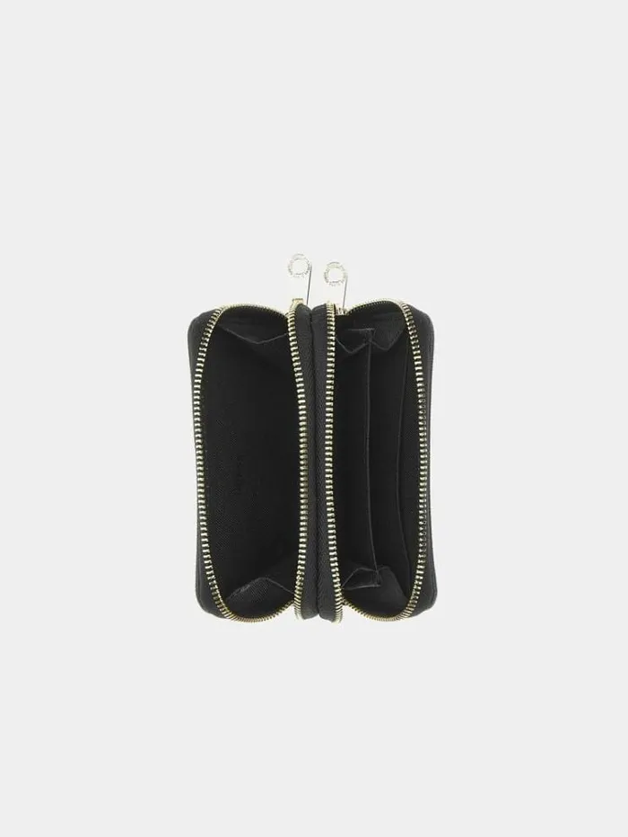 Women Triangle Logo Vanity Case Black Guess Wallets