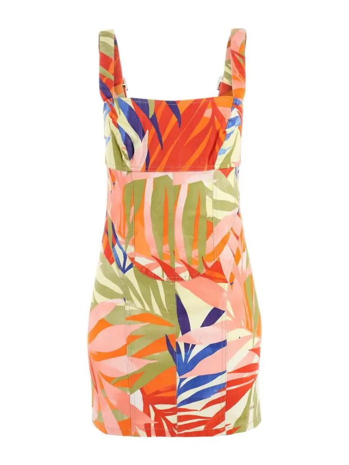 Women Tropical Print Dress Multicolor Pattern Guess Dresses And Jumpsuits