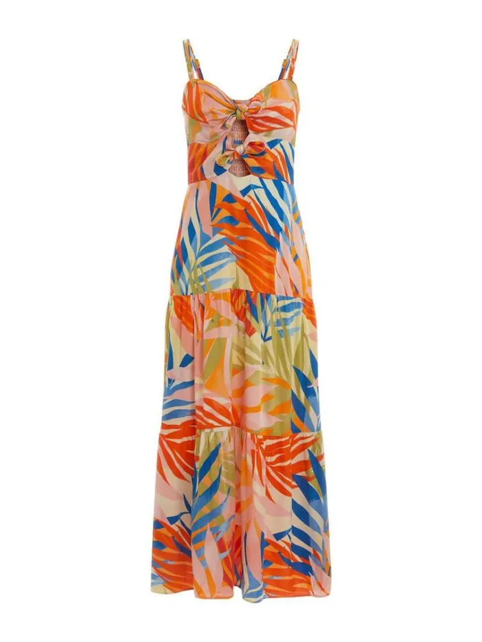 Women Tropical Print Long Dress Multicolor Pattern Guess Dresses And Jumpsuits