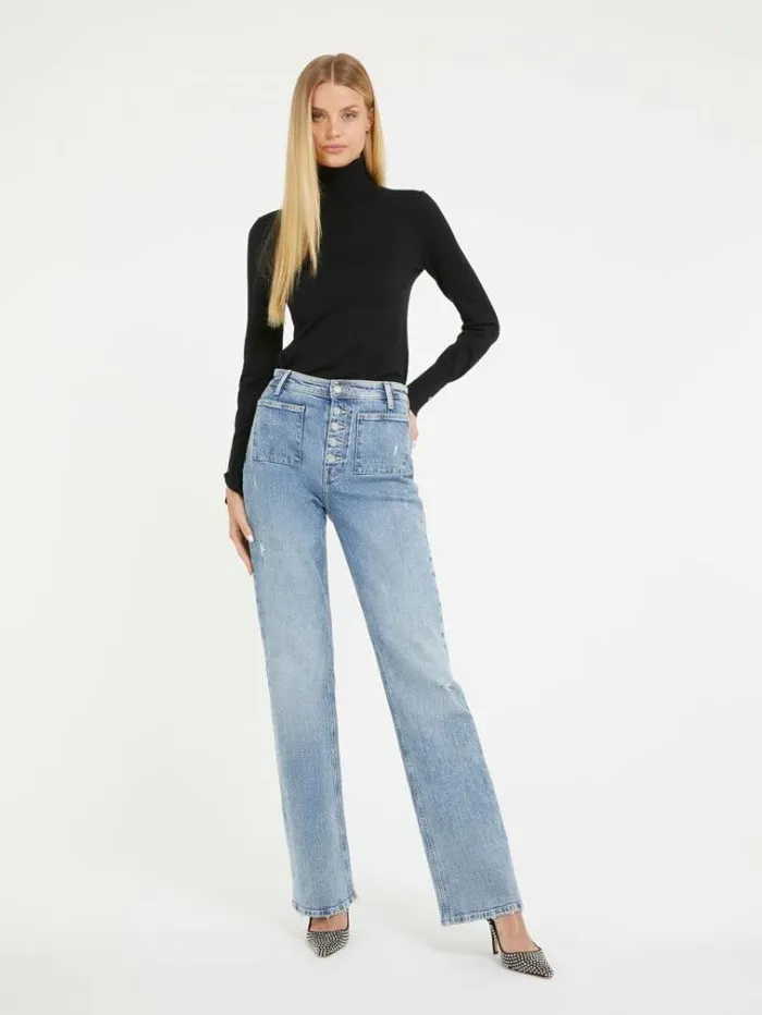 Women Turtle Neck Sweater Black Guess Knitwear And Sweatshirts