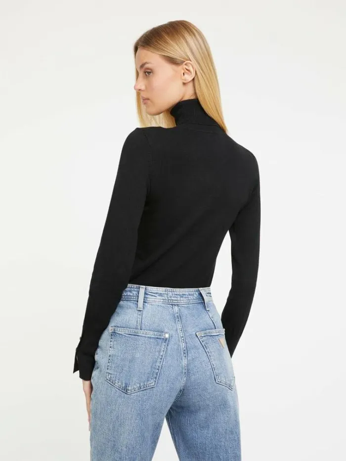Women Turtle Neck Sweater Black Guess Knitwear And Sweatshirts