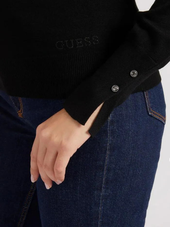 Women Turtle Neck Sweater Black Guess Knitwear And Sweatshirts