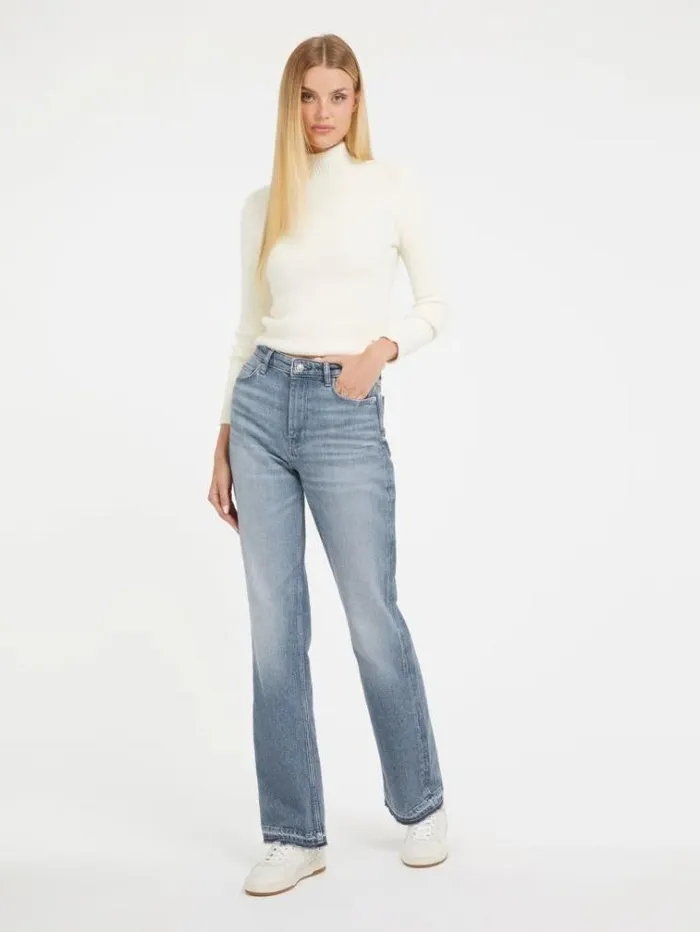 Women Turtle Neck Sweater White Guess Knitwear And Sweatshirts