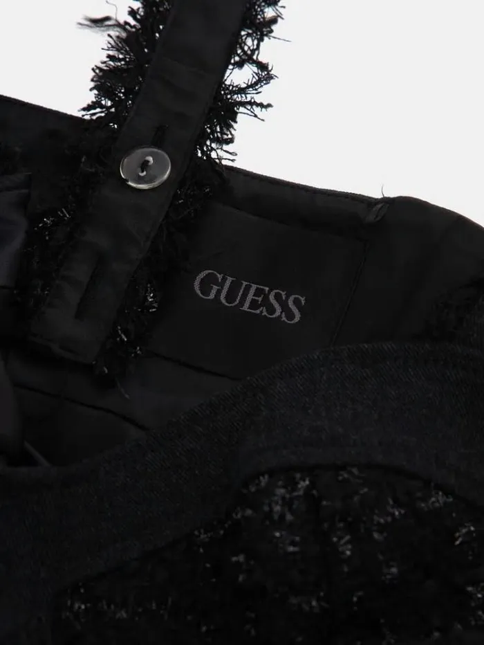 Women Tweed Mini Dress Black Guess Dresses And Jumpsuits