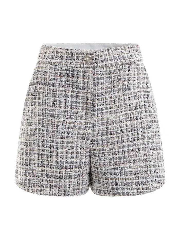Women Tweed Shorts Light Blue Guess Skirts And Shorts