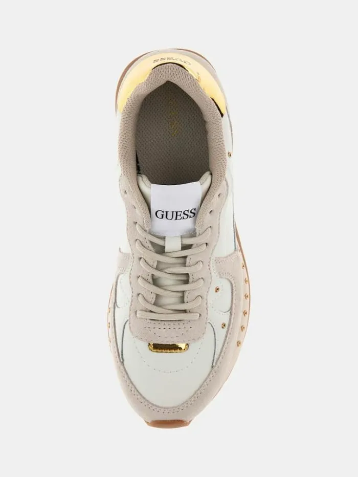 Women Vanya Real Leather Running Shoes White Guess Sneakers