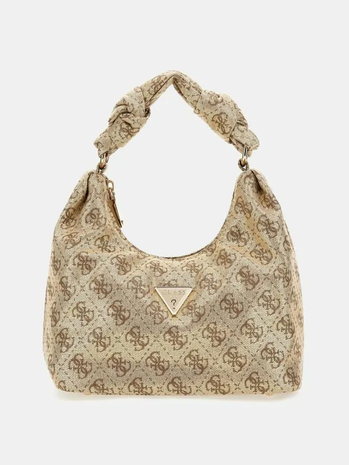 Women Velina 4g Logo Hobo Beige Guess Handbags