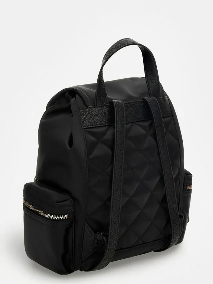 Women Velina Satin Backpack Black Guess Backpacks And Bum Bags