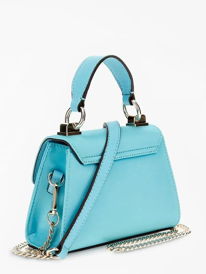 Women Velina Satin Mini Handbag Blue Guess Mini Bags