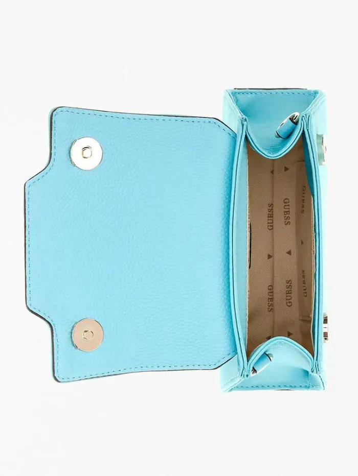Women Velina Satin Mini Handbag Blue Guess Mini Bags