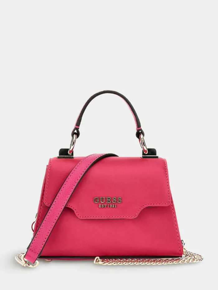 Women Velina Satin Mini Handbag Fuchsia Guess Mini Bags