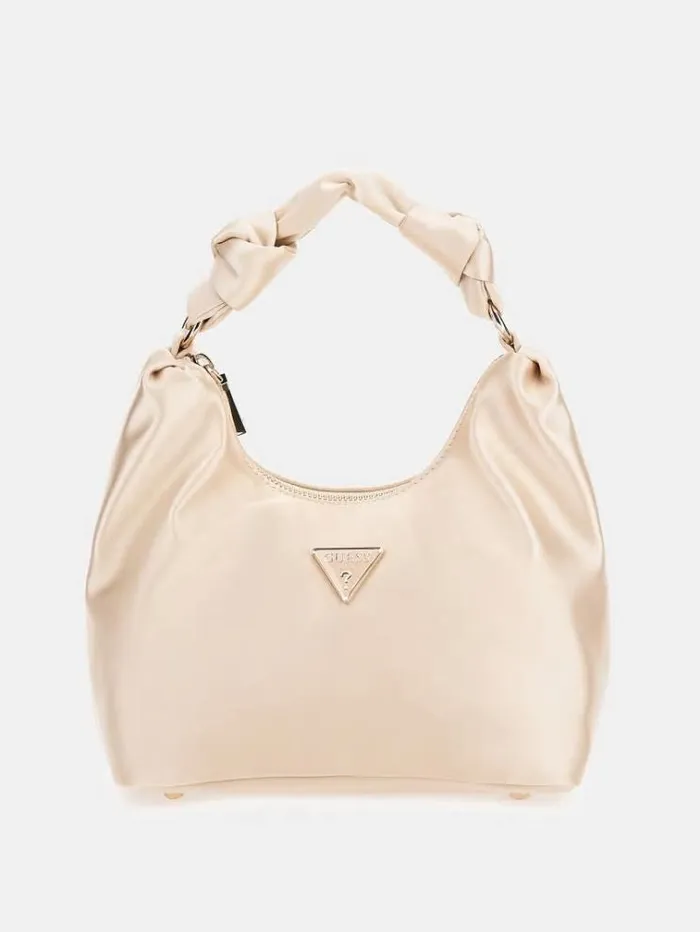 Women Velina Satin Mini Handbag Gold Guess Clutches And Evening Bags