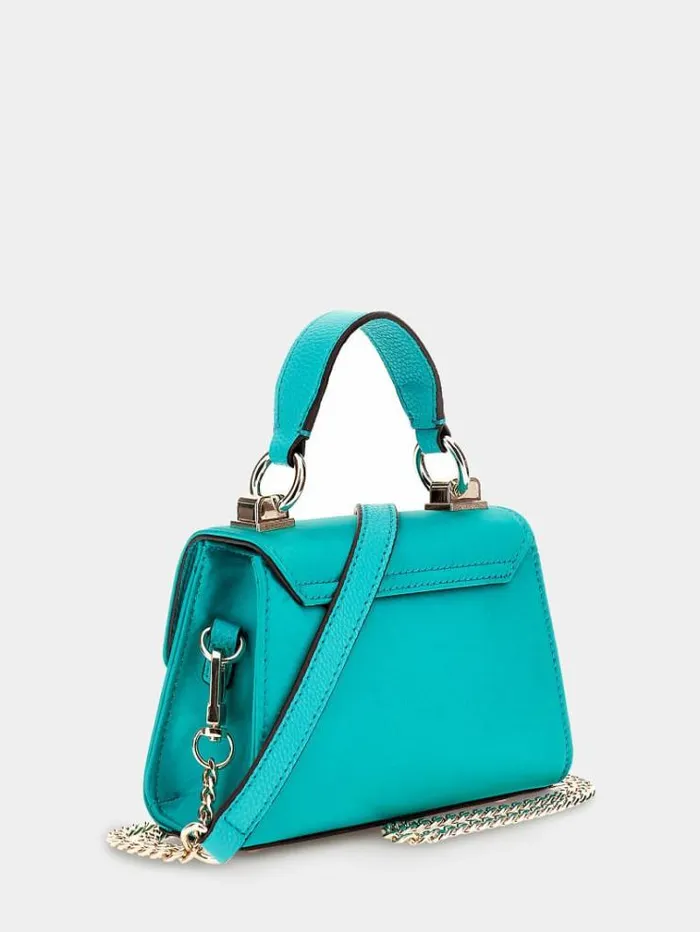 Women Velina Satin Mini Handbag Green Guess Clutches And Evening Bags