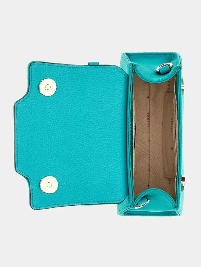 Women Velina Satin Mini Handbag Green Guess Clutches And Evening Bags
