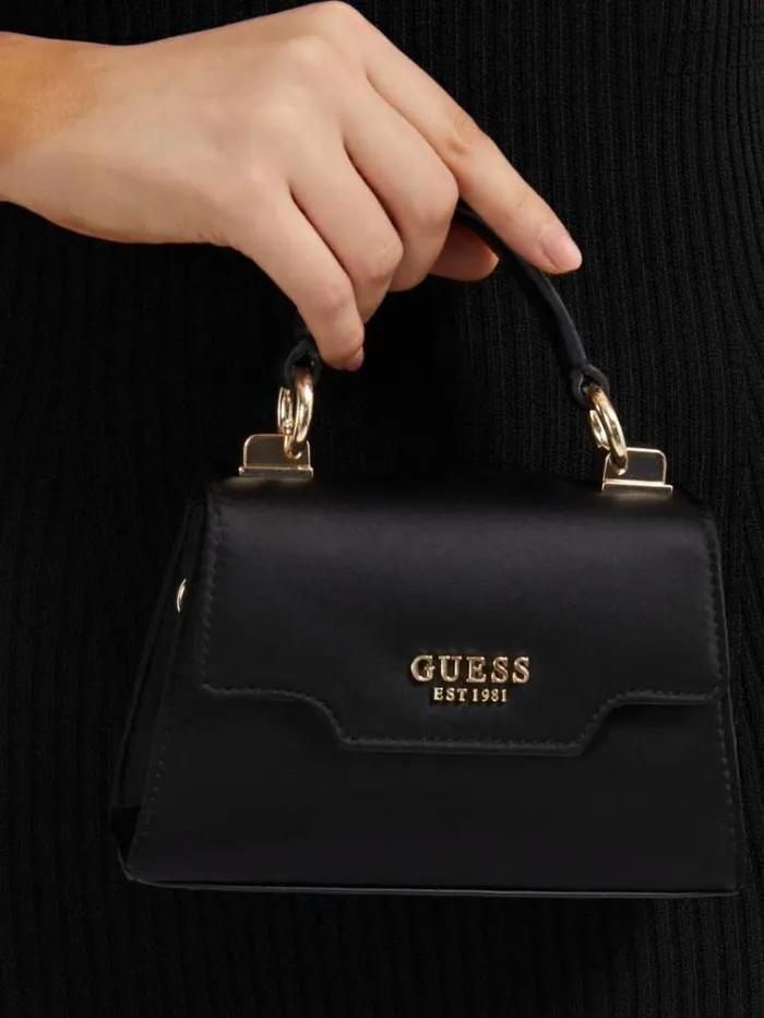 Women Velina Satin Mini Handbag Green Guess Handbags