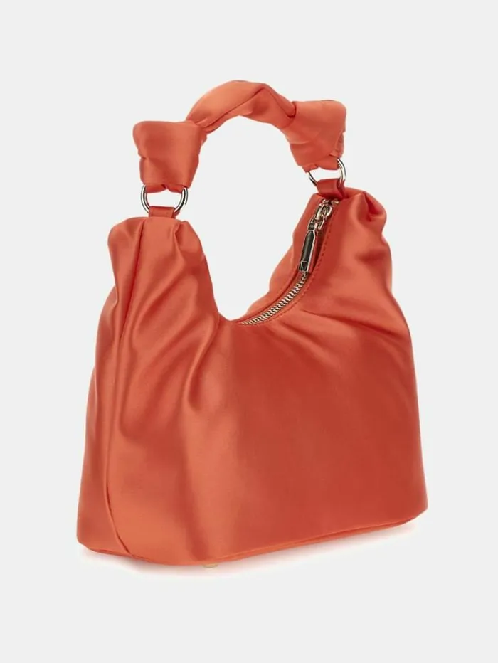 Women Velina Satin Mini Handbag Orange Guess Clutches And Evening Bags