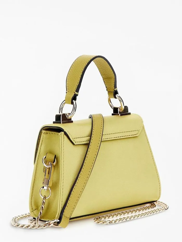 Women Velina Satin Mini Handbag Yellow Guess Mini Bags