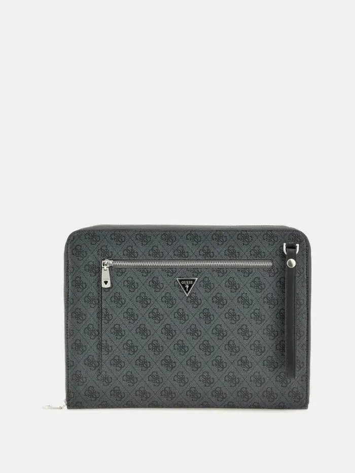 Women Vezzola Eco 4g Logo Document Holder Black Guess High Tech Accessories And Keychains
