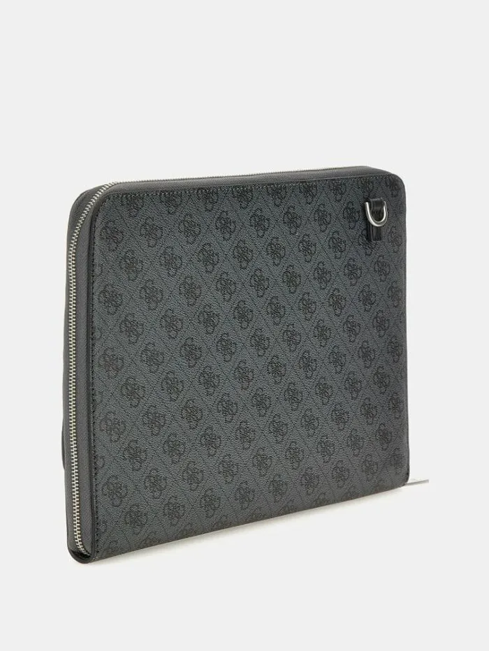 Women Vezzola Eco 4g Logo Document Holder Black Guess High Tech Accessories And Keychains