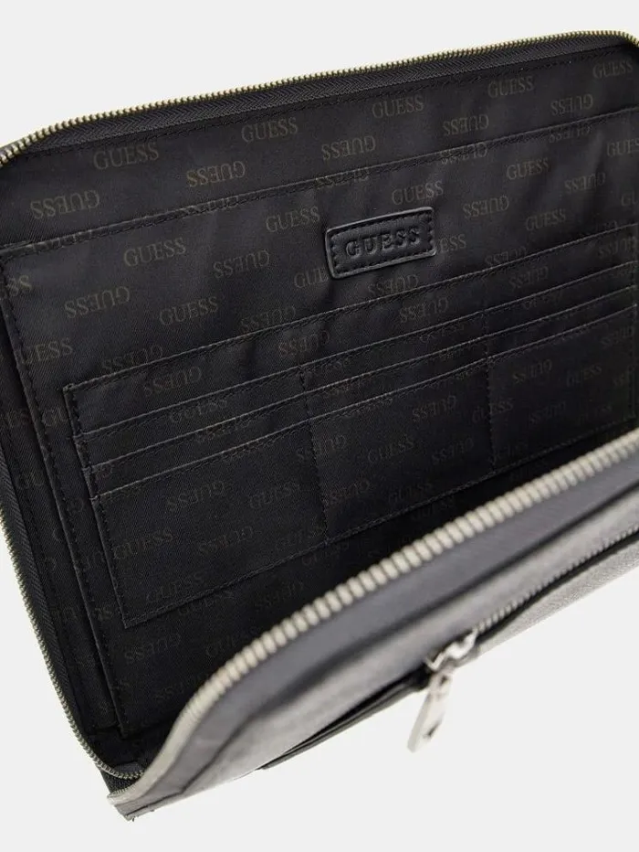 Women Vezzola Eco 4g Logo Document Holder Black Guess High Tech Accessories And Keychains