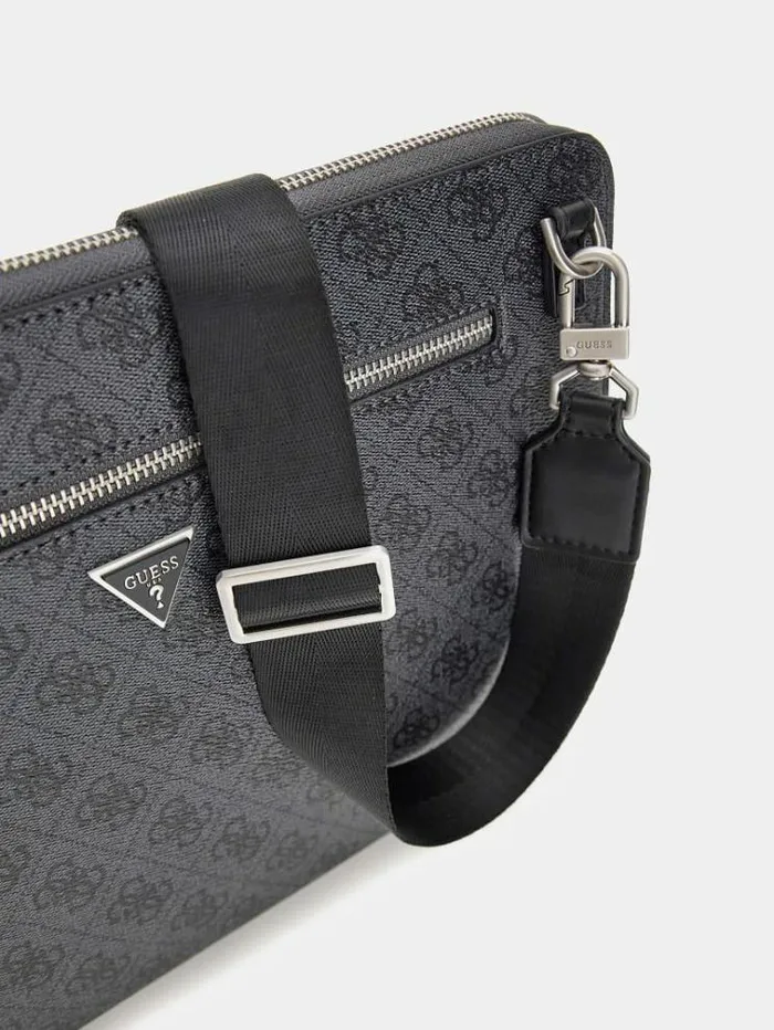 Women Vezzola Eco 4g Logo Document Holder Black Guess High Tech Accessories And Keychains