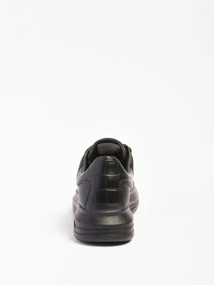 Women Vibo Mixed Leather Sneaker Black Guess Sneakers